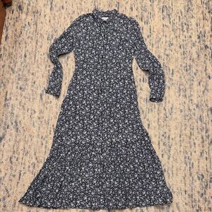 & Other Stories Blue Floral Long Sleeve Dress